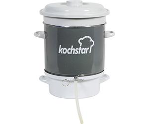Kochstar K16104128 - Extracteur de jus fruits et légumes à vapeur standard cuve émail - tous types de feux dont induction - capacité 8kg - 39 x 29.5 x 41 cm, Blanc