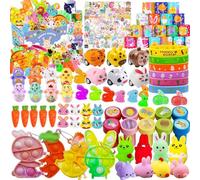 Kocici Lot de 122 cadeaux de fête de Pâques pour enfants, cadeaux surprises, prix de chasse aux œufs de Pâques, piñata, boîte au trésor
