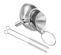 KOCKSHION 1 ensemble Entonnoirs Acier Inoxydable avec Brosse de Nettoyage Entonnoir pour Huile et Vinaigre Accessoires de Cuisine pour Transfert de à