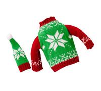 KOCKSHION 1 Ensemble Housse de Bouteille de Vin Décorative pour Noël avec Chapeau Tricot Accessoire de Table pour Restaurant Design Unique avec de Verts