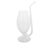 KOCKSHION 1 pièce Verre à Transparent avec Paille Tasse à Boisson pour Cocktails et Jus Utilisation Pratique et Originale pour et Célébrations