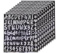 KOCKSHION 10 Feuilles Autocollants Numéros et Lettres Réfléchissants pour Boîte Aux Lettres Auto-adhésives Argentées Vinyle Imperméable pour Adresse et Décoration