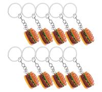 KOCKSHION 10 Pièces Porte-clés Breloque Mini Hamburger en Résine Métal