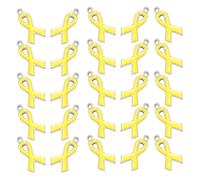 KOCKSHION 100 Pièces Pendentifs en Alliage Forme Cœur Ruban Émaillé Jaune, Accessoires Bijoux Solide pour Fabrication, Présent Romantique pour Exprimer L'amour