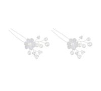 KOCKSHION 12 Pièces Baguettes à Cheveux de U Fleurs Rondes Blanches en Faites, Accessoires Coiffure Uniques pour Mariée Lors de Fêtes