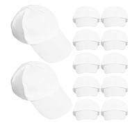 KOCKSHION 12 Pièces Casquette de Baseball Blanche pour Garçon Fille Lot de Caps Coton à Peindre pour Activités Artistiques et Projets Scolaires