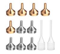 KOCKSHION 12 pièces Lot de Mini Entonnoirs Métalliques avec Pipettes pour Remplissage Précis de Fioles Parfums Épices et Liquides Petits Contenants