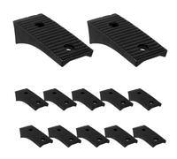KOCKSHION 12 Pièces Patin de Chaise pour Pied de Chaise de Bureau à Base Luge Plastique Noir pour Tube Plat 4cm Protection du Sol Anti-basculement Salle de Réunion