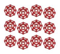 KOCKSHION 12 pièces Poignée de Vanne Fonte Rouge Roue Main Métal Robuste pour Robinet Extérieur Poignée Shutoff Accessoire Valve Fiable et Pratique