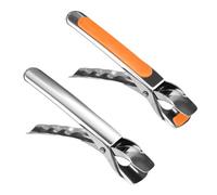 KOCKSHION 2 pièces Pince à Acier Inoxydable Clips Antidérapants pour Bol Chaud Accessoires de Cuisine avec Poignée Courbée Brûlure et Support de Plateau pour Micro Ondes et Friteuse à Air
