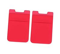 KOCKSHION 2 pièces Pochette Adhésive pour Téléphone Porte Double Élastique Durable Rouge Pratique pour Crédit Id et