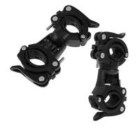 KOCKSHION 2 pièces Support Lampe Torche Vélo Double Fixation Noir et Léger Montage Rapide pour Guidon Moto Fauteuil Roulant et Canne Accessoire Éclairage Extérieur Polyvalent