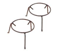 KOCKSHION 2 Pièces Trépied de Cuisson Acier pour Feu Extérieur Support Robuste Triangulaire avec Anneau pour Barbecue et Poêle Plein Air