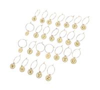 KOCKSHION 26pièces Étiquettes à Suspendre Pour Verres à Vin Lettres De Alphabet Pendentifs Pour Tasses à Vin Marqueurs Pour Verres Marqueurs à Suspendre Pour Tasses