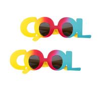 KOCKSHION 2pcs Lunettes de Soleil à Lettres Stylées Colorées pour Camping, Légères et Originales, pour Prendre des Photos en Conduisant Faisant Shopping