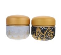 KOCKSHION 2Pièces Boîte à Thé Ronde Japonaise Métal de Conteneur de Rangement Scented Tea Jars Pratique et Décoratif pour Stockage à ou Boutique
