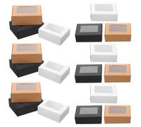 KOCKSHION 30pièces Boîtes Papier pour Savon avec Fenêtre Boîtes de Rangement pour Savon Artisanal Carton Kraft Blanc Noir et Noir Lot de Couleurs