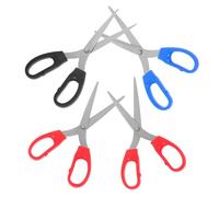 KOCKSHION 4 Pièces Ciseaux pour Garçon Fille avec Lames à Sécurité Précision pour Bricolage Couture et Bureau Main Confortable pour Débutants Noir Rouge Bleu