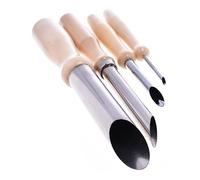 KOCKSHION 4 pièces Coffret de Outils de Sculpture Argile Coupeurs de Trou Circulaires Acier Inoxydable avec Poignée Outils DIY pour Poterie et Modélisation