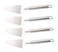 KOCKSHION 4 pièces Set de Spatules Acier Inoxydable pour Pizza et Barbecue Ustensiles de Cuisine Ergonomiques Spatule Triangulaire pour Gâteaux et Grillades pour Pizzerias et Cuisines