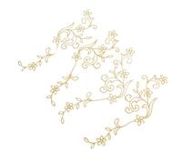 KOCKSHION 4pièces Patch Brodé Fleur Autocollant Beige Appliques à Coudre Décoratives pour Vêtements Sacs Jeans Loisirs Créatifs et Réparation Textile