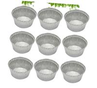 KOCKSHION 50 pièces Bols Jetables Aluminium Résistants Haute Température Barquettes Rondes Bbq Cuisson Sans Couvercle pour Gâteaux et Maison