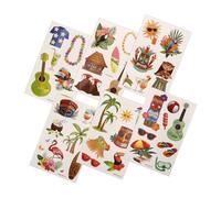 KOCKSHION 6 Feuilles hawaï stickers Plage autocollants de tatouage pour la fête briller décorations de fête que de corps d'enfants corps hawaï colle de tatouage