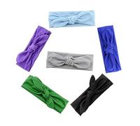 KOCKSHION 6 pièces Bandeau Élastique Garçon Fille avec Nœud Lot de Accessoires Cheveux Colorés pour Garçon Fille Vert Noir Élégance et Confort