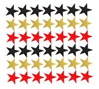 KOCKSHION 60 Pièces Découpées Papier pour Décoration Murale Bricolage Créatif et Scrapbooking Papier Découpé Artisanat pour Écoles Lot Or Noir Rouge