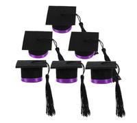 KOCKSHION 6pièces Mini Chapeau De Graduation Décoratif avec Frange pour Bouteille Accessoires De Fête De Diplôme Élégants pour Bouquets Et Bouteilles