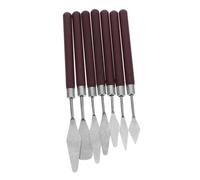 KOCKSHION 7pièces Couteaux Palette Peinture Inoxydable avec Manche Bois Spatules Mélange De Couleurs pour Étudiants Artistes Débutants Outils Peinture Huile Et Toile