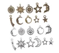 KOCKSHION 80 Pièces Pendentifs Alliage Découpés Diy pour Fabrication de Bijoux Accessoires pour Bracelets et Colliers Lunes Soleils et Filantes