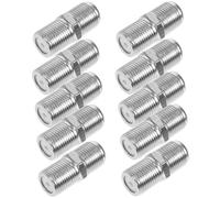 KOCKSHION Adaptateurs D'extension de Câble Tv Coaxial 10pcs en Cuivre Argenté Connecteur Femelle à Femelle pour Rallonge Câble Télévision de Fuite de Signal