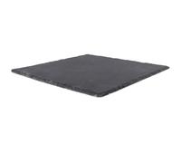 KOCKSHION Assiette Carrée Plateau Élégant 25 Cm en Ardoise Naturelle Noire pour Présentation de Steak et Sushis pour Fêtes D'anniversaire et Événements