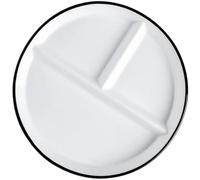 KOCKSHION Assiette Compartimentée en Céramique Blanche Légère et Facile à Transporter, Plateau de Service Multicompartment pour Repas Équilibrés à Domicile Voyage