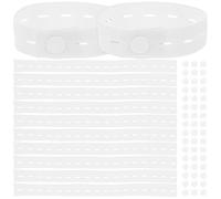 KOCKSHION Bandes Élastiques en Nylon avec Bouton et Boutonnières Lot de 50 Ceintures Ajustables Design Élégant Blanc pour Rangement de Vêtements, pour Tiroirs et Placards