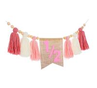 KOCKSHION Bannière Pour Demi-anniversaire Fille Garçons Décorations Chaise Haute Anniversaire Banderoles Pompons