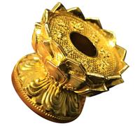 KOCKSHION Base de Support Dorée Forme de Lotus pour Roue de Prière Tibétaine à Main Fixation Stable et Décorative Accessoire Compact pour Présentoir de Moulin à Prières