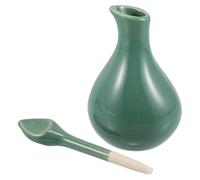 KOCKSHION Bocal en Céramique Verte pour Huiles Essentielles Finition Émaillée Élégante, pour Massage Thaï et Diffusion D'arômes en Institut de Beauté