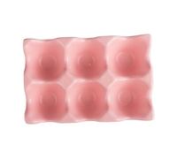 KOCKSHION Boîte à Œufs En Céramique 6 Compartiments Fond Antidérapant, Plateau De Rangement Pour Réfrigérateur, Couleur Rose, Support Pratique Pour Stockage Et Organisation Des Œufs