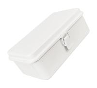 KOCKSHION Boîte de Rangement Vintage en Acier Laminé à Froid Blanc, Conteneur de Ruban Adhésif Multifonctionnel Verrou, Petit Porte-Ruban Solide pour Bureau ou Atelier