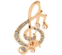 KOCKSHION Broche pour Vêtements et Écharpes, Style Esthétique Note Musicale en Alliage Doré Épingle Décorative pour Femme Port Quotidien Rendez-