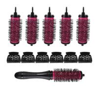 KOCKSHION Brosse Rouleau Cheveux à Manche Amovible, Lot Rose | Aluminium, Nylon et Abs, Clips de Coiffage Inclus, pour Cheveux Fins et Denses, Forme Ronde