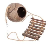 KOCKSHION Cachette pour Reptiles en Coquille de Noix avec Échelle Décoration de Terrarium pour Lézards et Tortues Habitat Sombre et Sécurisé Abri Naturel pour Gecko Léopard et Reptiles