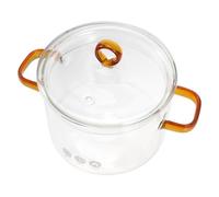 KOCKSHION Casserole Verre Résistant Chaleur avec Couvercle Marmite à Double Anse pour Mijotage Cuisson et Préparation de Nouilles Pot Polyvalent pour Cuisine Familiale