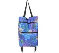 KOCKSHION Chariot de Courses Pliable à roulettes, Grand Cabas Réutilisable Léger en Tissu et Métal Capacité Spacieuse Pratique pour Supermarché et Légumes
