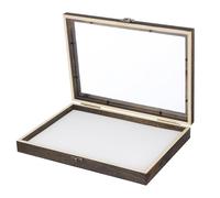 KOCKSHION Coffret de Présentation en Bois de Pin 31x22x4 Cm avec Tapis Blanc pour Spécimens D'insectes, Boîte Vitrine avec Couvercle Transparent Anti-poussière, pour Style Style