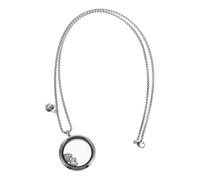 KOCKSHION Collier Commémoratif pour Animaux de Compagnie en Acier Inoxydable Argenté, Pendentif Circulaire Résistant à l'usure, Souvenir Facile à Ouvrir pour Poils de Chat et Dents