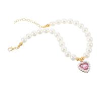 KOCKSHION Collier en Perles pour Chiens Et Chats avec Pendentif Cœur en ABS Ajustable Accessoire Élégant pour Chiots Et Chatons pour Usage Quotidien Et Réunion