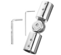 KOCKSHION Connecteur d'angle Argenté en Acier Inoxydable Raccord Coudé Articulé Réglage d'angle et Fixation Facile pour Tringle à Rideaux pour Fenêtres et Portes